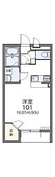 レオパレスTRY 1Kの間取図画像