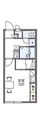 レオパレスエクセルコート 1Kの間取図画像