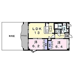 マウントック・レオ 2LDKの間取図画像
