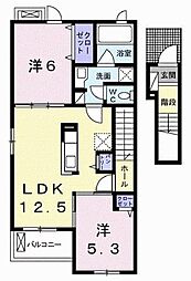 エヴィメリア1 2LDKの間取図画像