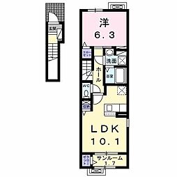 サイプレス 1LDKの間取図画像