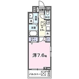 ボニータみのり 1Kの間取図画像