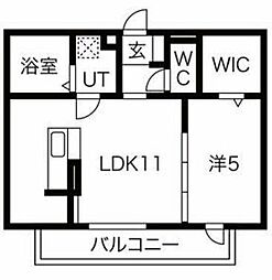 スマイルハート2 1LDKの間取図画像