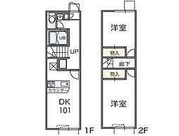 レオパレスMAI 2DKの間取図画像