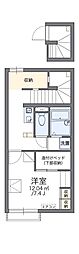 レオパレスアリビオ 1Kの間取図画像