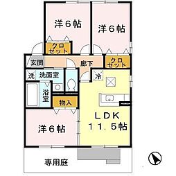 ルーラル・ランドスケープA 3LDKの間取図画像