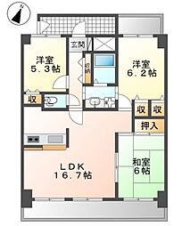 リベール明石江井島I番館 3LDKの間取図画像