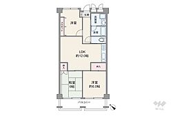荻野マンション 3LDKの間取図画像