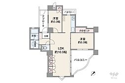 パレ武庫川プルミエール3 2LDKの間取図画像