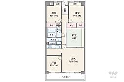 レジデンス昆陽 4LDKの間取図画像