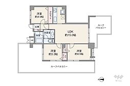 パレ伊丹北 3LDKの間取図画像