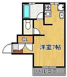 ファブフラット ワンルームの間取図画像