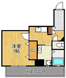グレンフォレスト到津 1Kの間取図画像