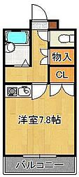 カノックスビラ 1Kの間取図画像