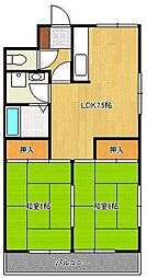ディアライフ中央 2DKの間取図画像