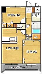 アルゴヴィラージュ八幡駅前 2LDKの間取図画像