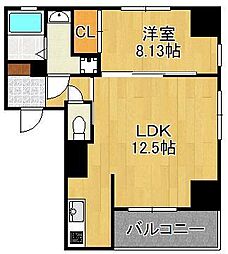 ブルースクエアー響V 1LDKの間取図画像