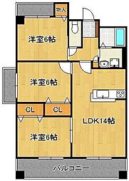 S・E天籟寺 3LDKの間取図画像