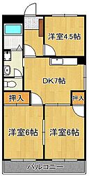 ギャラン春の町 3DKの間取図画像
