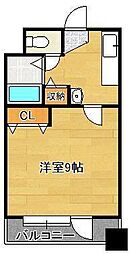 ニューサンリバー8番館 1Kの間取図画像