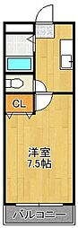 ロイヤルビップ88 1Kの間取図画像