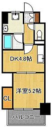 ザスクエアプラチナレジデンス 1DKの間取図画像
