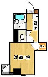 シャトレ白川町 1Kの間取図画像