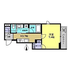 UMAYA 1Kの間取図画像