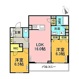 メゾン プルミエール 2LDKの間取図画像