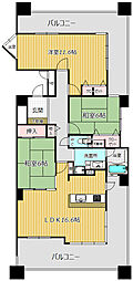 エイルマンション直方駅前3 3LDKの間取図画像