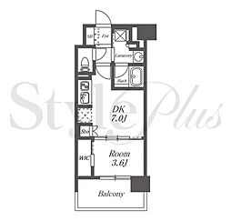 プレサンスレイズ茶屋ヶ坂 1DKの間取図画像