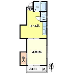 中村ビル 1DKの間取図画像