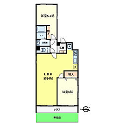 グリーンパーク水元3 2LDKの間取図画像