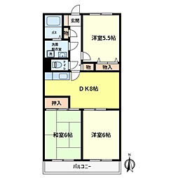 アルシオン西水元 3LDKの間取図画像