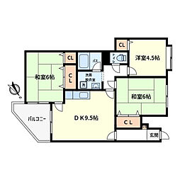 メゾンドセラビ2 3DKの間取図画像