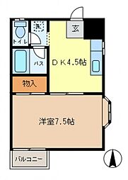 メゾンふじ 1DKの間取図画像