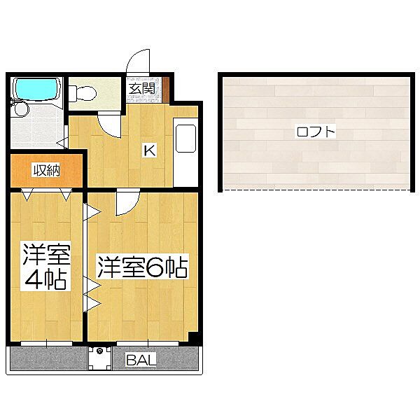 グレースコーポ大塚 ｜京都府京都市山科区大塚檀ノ浦(賃貸マンション2K・4階・28.35㎡)の写真 その2