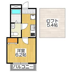 ベルビュー深草 ワンルームの間取図画像