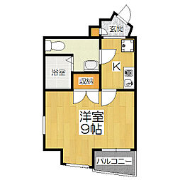 エスポワール椥辻 1Kの間取図画像