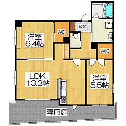 シャーメゾン聖 2LDKの間取図画像