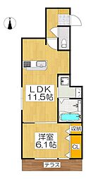 ウェステリア太秦天神川 1LDKの間取図画像