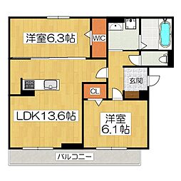 仮)D-room勝部3丁目新築工事 2LDKの間取図画像