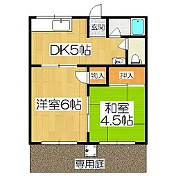 メゾン芝 2DKの間取図画像