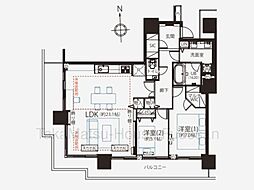 ベイクレストタワー 2LDKの間取図画像