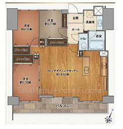朝日白金台マンション 3LDKの間取図画像