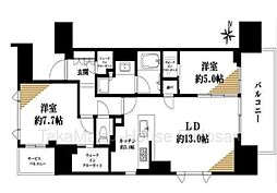 シティタワー・ルフォン九段の杜 2LDKの間取図画像