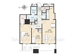 クレストプライムタワー芝 2LDKの間取図画像