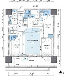 リビオタワー品川 3LDKの間取図画像