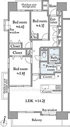 川口パークホームズプライムコート 3LDKの間取図画像