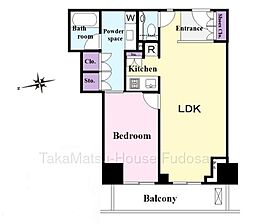アクシア麻布 1LDKの間取図画像